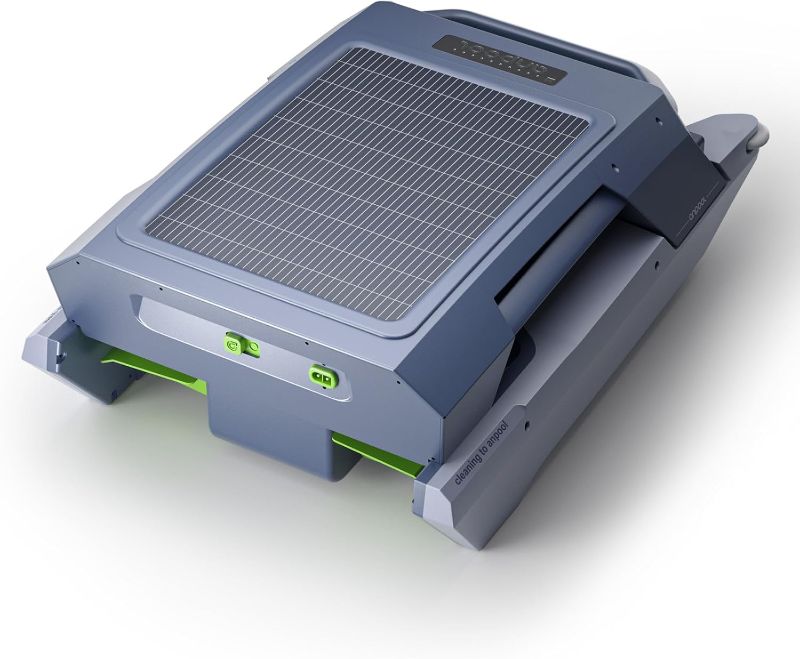 Photo 1 of P1 Solar & Electric Robotic Pool Skimmer Cleaner - Dual Charging, Automatic Recovery Technology, 3 Motors, S Modes/Random Modes for Chlorine/Saltwater Pools