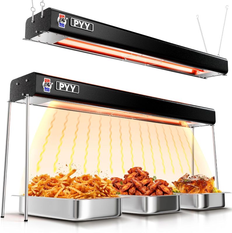 Photo 1 of PYY 35 Inch Food Heat Lamp Aluminum Infrared Strip Heater Overhead Food Warmer Light Electric Commercial Grade for Restaurant Buffet Catering Kitchen 750W