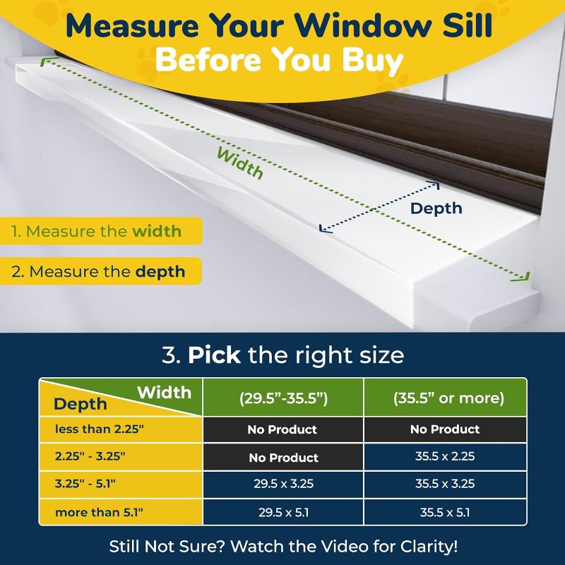Photo 1 of PROTECTO Window Sill Protector from Dogs - 35.5 x 5.1 Clear Window Guards from Cats Scratching, Chewing & Clawing | Keep Your Sills Smooth & Paws Safe | Ultra Strong Window Sill Cover Protection