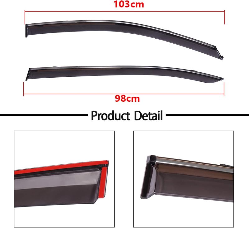 Photo 1 of LUJUNTEC Rain Guards Compatible with 2013-2017 for Honda for Accord EX Sedan 4-Door;for EX-L Sedan 4-Door;for Sport Sedan 4-Door Side Window Deflector Black,4-Piece