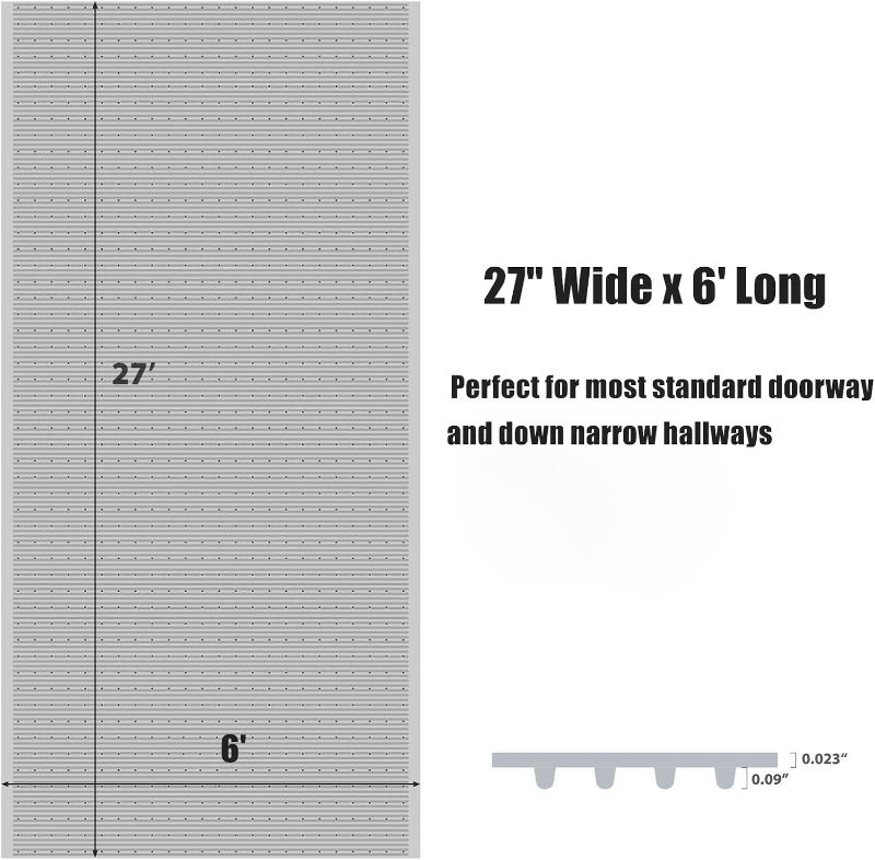 Photo 1 of Plastic Carpet Runner 27in x 6ft Clear Floor Runner for Carpet Protection with Spikes Non-Slip & Stain-Resistant Rug Protector for Carpeted Hallway or Entrance or Other Foot Traffic Areas