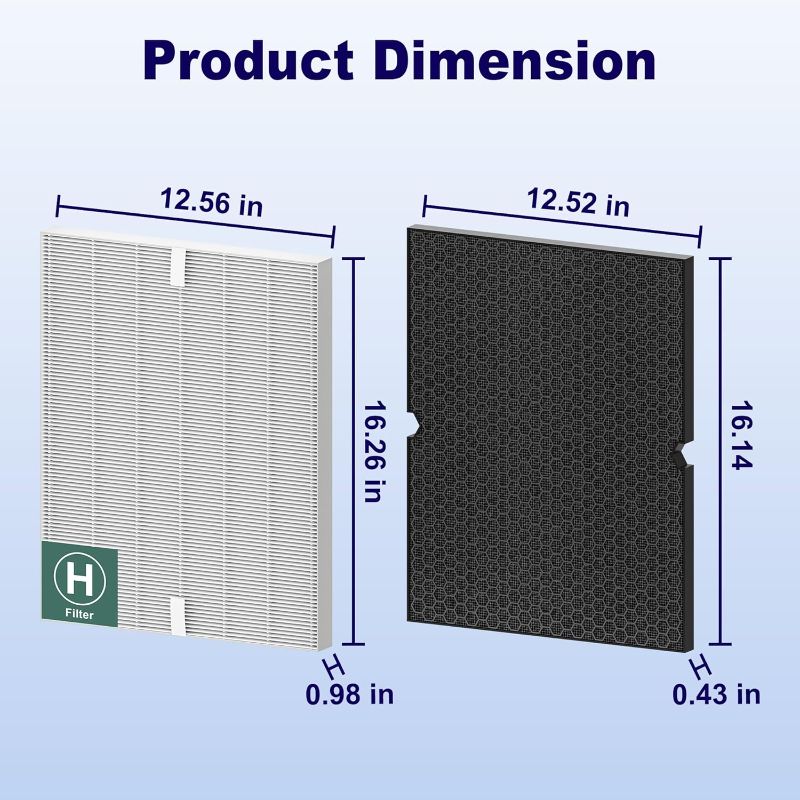Photo 1 of 116130 Replacement Filter H for Winix 5500-2 AM80 Plasmawave Air Purifier, True HEPA Filter and Activated Carbon Filter Combo Pack, 2 Set