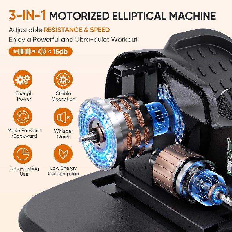 Photo 1 of Dripex Under Desk Elliptical Machine, 3-in-1 Electric Ellipse Leg Exerciser As Seen On TV, 10 Adjustable Speed & Resistance, Seated Pedal Exerciser for Seniors with Remote, Fully Assembled