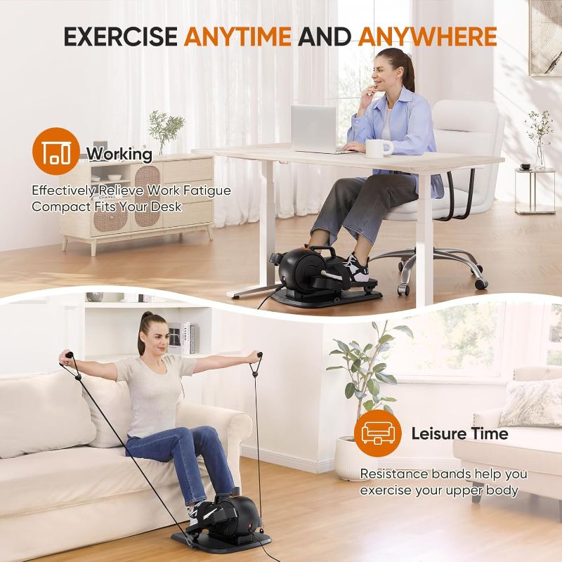 Photo 1 of Dripex Under Desk Elliptical Machine, 3-in-1 Electric Ellipse Leg Exerciser As Seen On TV, 10 Adjustable Speed & Resistance, Seated Pedal Exerciser for Seniors with Remote, Fully Assembled