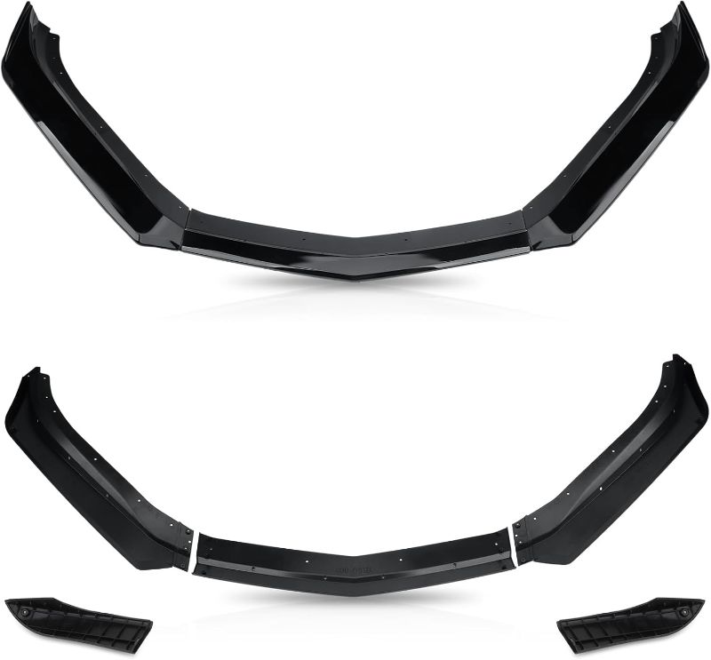 Photo 1 of Front Bumper Lip Splitter Spoiler Compatible with 2016-2024 Chevy Camaro SS/ 2019-2024 LT LS RS, Air Chin Body Kit Accessories (Gloss Black)