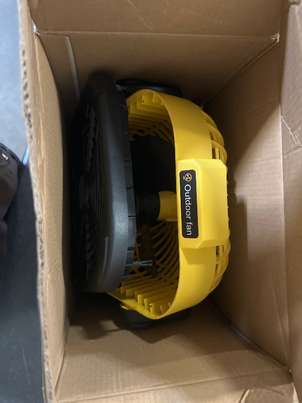 Photo 1 of Cordless Fan for DeWalt 20V Max Battery, Portable Cordless Camping Rechargeable Fan with LED Light, Variable Speeds Outdoor Jobsite Fans with Hook for Hanging, Camp, Tent(Battery No Included)
