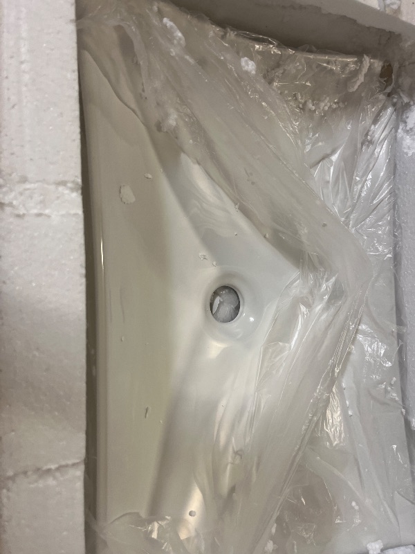 Photo 1 of HOROW Undermount Bathroom Sink, 21.6" x 15.7" Rectangular Undermount Sink, Glazed Ceramic Lavatory Vanity Under Counter, Modern White Square Vessel with Overflow Drain