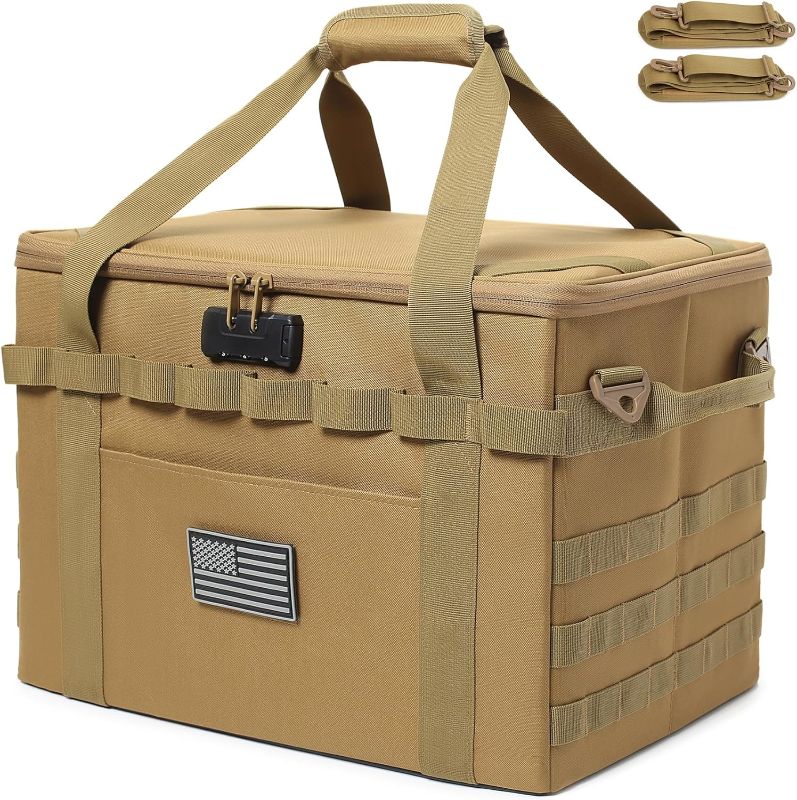 Photo 1 of Tactical Camping Storage Bag - 38L Utility Tote Bag Organizer with Combination Lock and Shoulder Strap