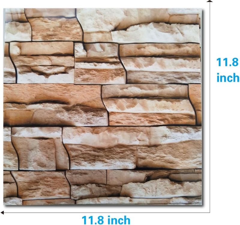 Photo 1 of 10-Sheets Peel and Stick Backsplash Marble Look 12"X12" Self Adhesive Wall Tile Back Splashes for Kitchen Colorful Tiles (Brown)
