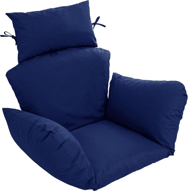 Photo 1 of Egg Chair Cushion – Outdoor Hanging Chair Cushion, Replacement Cushions for Patio Swing, Waterproof, Fade- Resistant, Removable & Machine Washable Cover, Navy Blue