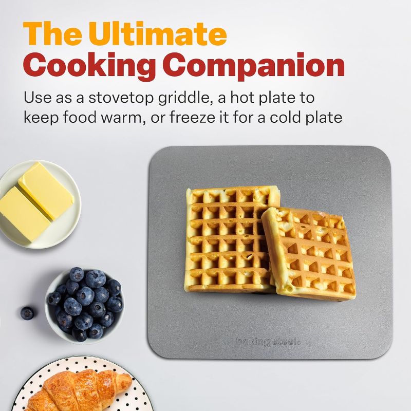 Photo 1 of Baking Steel - The Original Ultra Conductive Pizza Stone (14"x16"x1/4") - The Original Baking Steel for Pizza & Bread for Indoor & Outdoor Use - Pre-Seasoned, Naturally Non-Stick Surface & Crack-Proof
