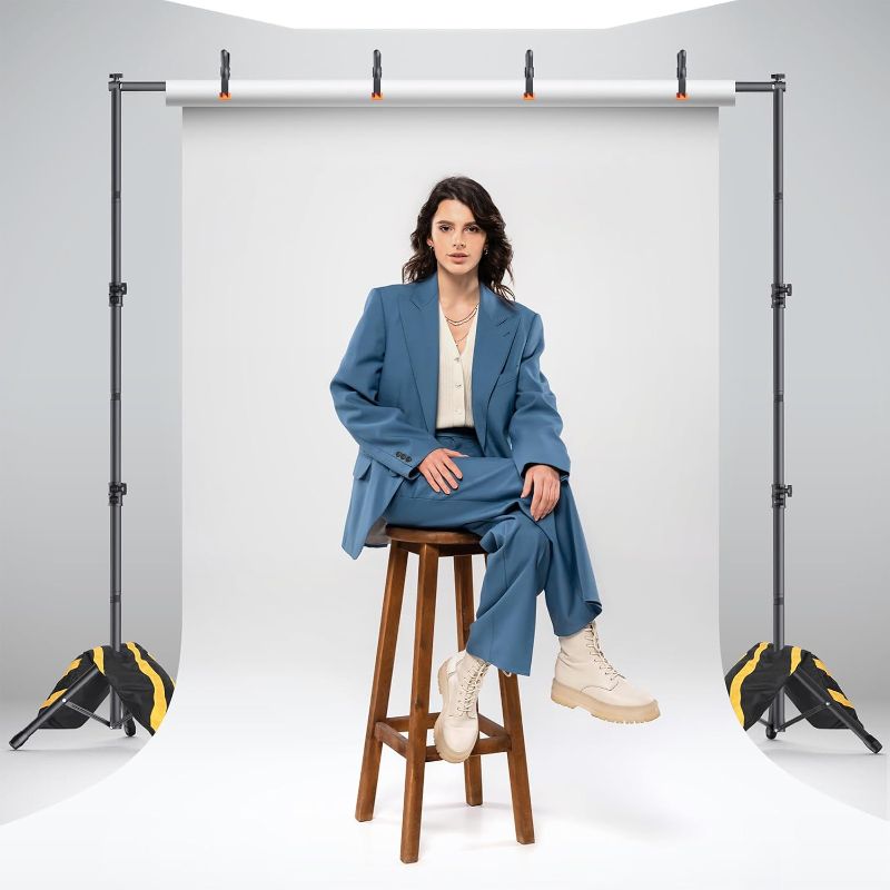 Photo 1 of Backdrop Stand Kit - 6 Widths, 10x7.5ft Adjustable Background Stand for Parties & Studio Photography