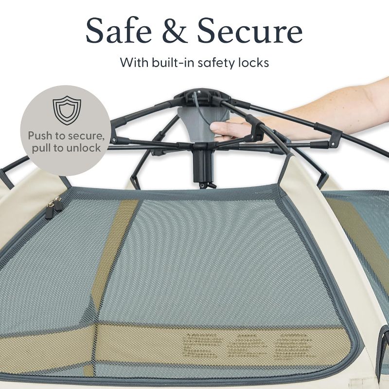 Photo 1 of POP 'N GO PLAYPEN - Indoor & Outdoor Baby Playpen for Babies and Toddlers - Baby Beach Tent, Foldable, Portable W/Canopy, Travel Bag, & Mosquito Net - Pop Up Pack and Play Tent (Warm Ivory)