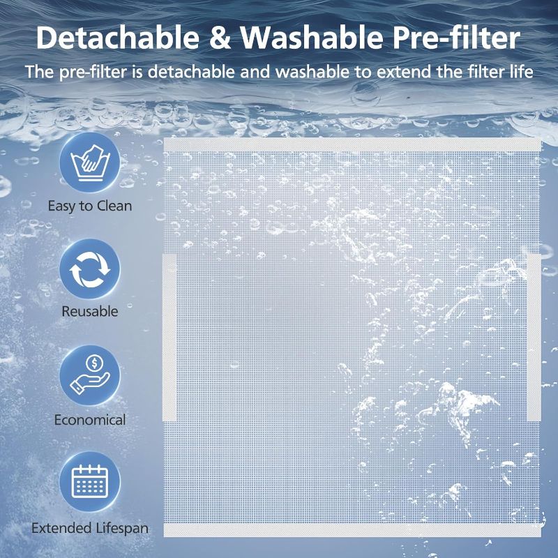 Photo 1 of H7124 Replacement Filters for GoveeLife H7124 & H712C Smart Air Purifi-er, 3-IN-1 H13 True Hepa Filters, Replace Part H7124-RF | H712C-RF, 2 Hepa Filt-ers + 4 Washable Nylon Pre-Filters