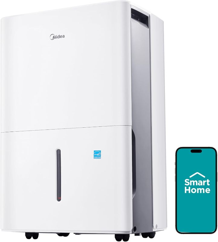 Photo 1 of Midea 1,500 Sq. Ft. Energy Star Certified Dehumidifier With Reusable Air Filter 22 Pint - Ideal For Basements, Large & Medium Sized Rooms, And Bathrooms (White)
