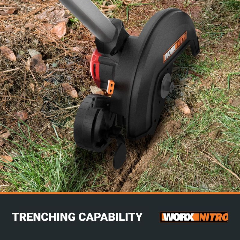 Photo 1 of WORX Nitro 20V 7" Cordless Edger 3 Depth Settings, Battery Powered Driveway Edger with Dual Wheels, High-Performance Brushless Trencher Precision Edge Guide WG898 – Battery & Charger Included