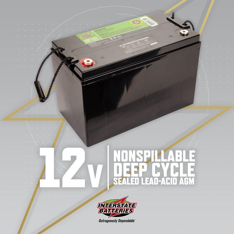 Photo 1 of Interstate Batteries 12V 110 AH SLA/AGM Deep Cycle Battery for Solar, Wind, and RV Applications - Insert Terminals (DCM0100)