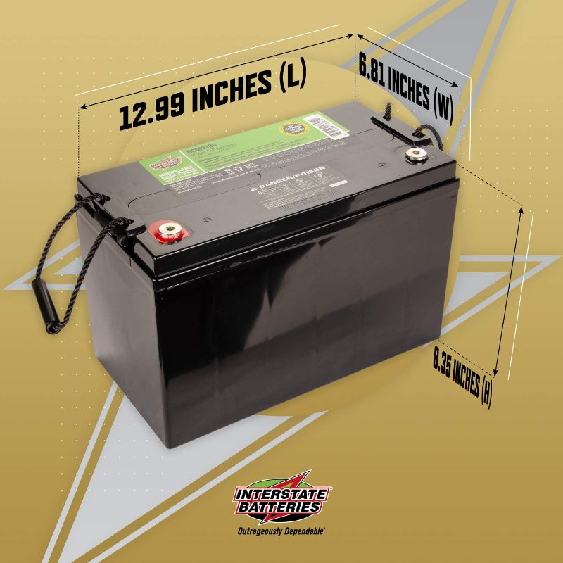 Photo 1 of Interstate Batteries 12V 110 AH SLA/AGM Deep Cycle Battery for Solar, Wind, and RV Applications - Insert Terminals (DCM0100)