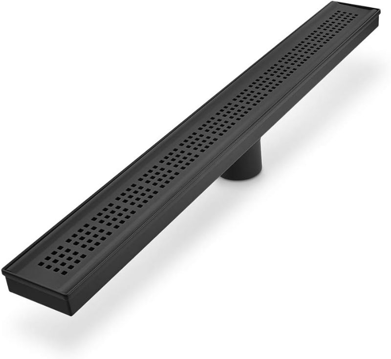 Photo 1 of 24 Inch: Linear Shower Drain/Floor shower drain, made in 304 Stainless Steel, Bay Series, Ria Line in Black/ORB finish