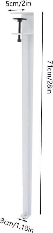 Photo 1 of 4pcs Table Clamp Legs 110.23 Lbs Capacity 28inch Table Legs 71cm F-Shaped Adjustable Table Legs for Table Boards Within 1.77 Inches in Thickness?4.27 * 2.62ft in Size White (White)