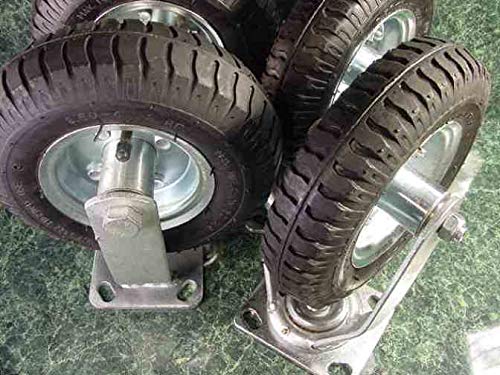 Photo 1 of 4pc 8" Rubber TIRE and Steel Wheels Caster Swivel Rigid Air Inflatable Wheel