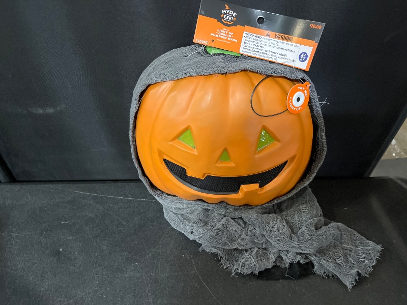 Photo 1 of hyde and eek light up Goblin Pumkin mask