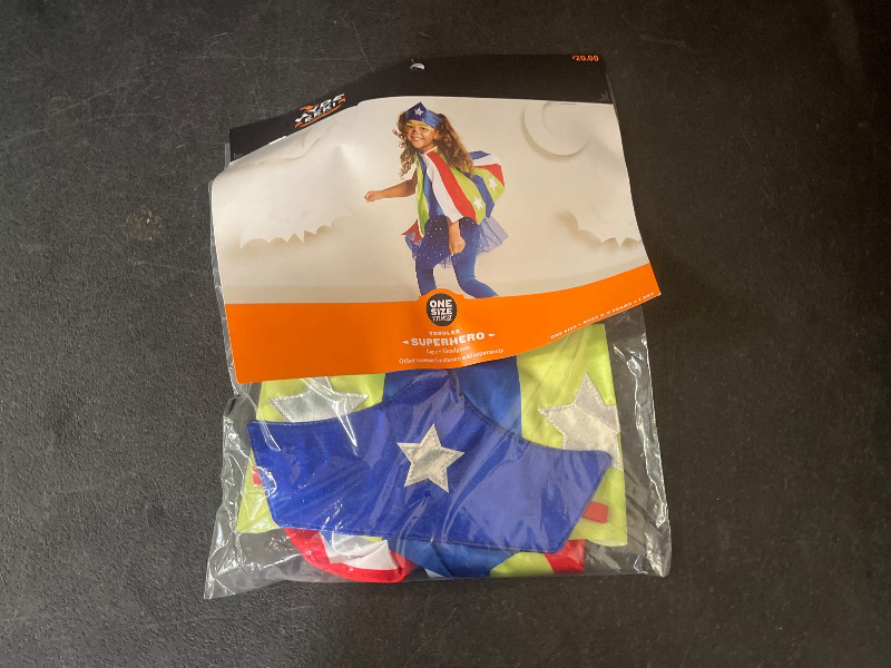 Photo 1 of Hyde and eek superhero costume cape and headpiece toddler, one size fits most