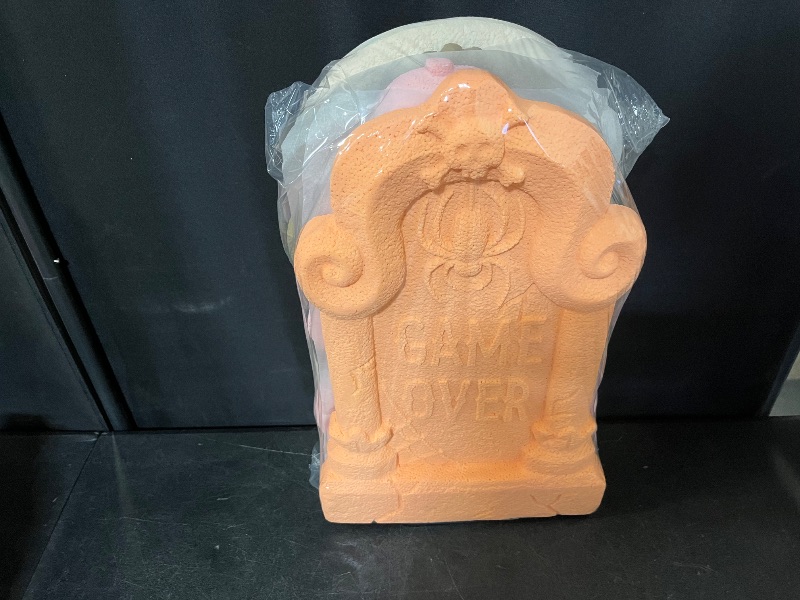 Photo 1 of 4 Pack Halloween Gravestone Foam Display Lawn Decoration 18" X 11" X 1.5" Each