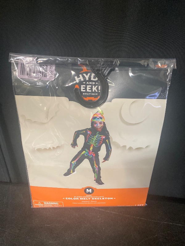Photo 1 of Size M Hyde and eek  Kids Halloween Skeleton Costumes Toddler Luminous Scary Skull Bones Jumpsuit Glow in the Dark Outfit for Child Baby