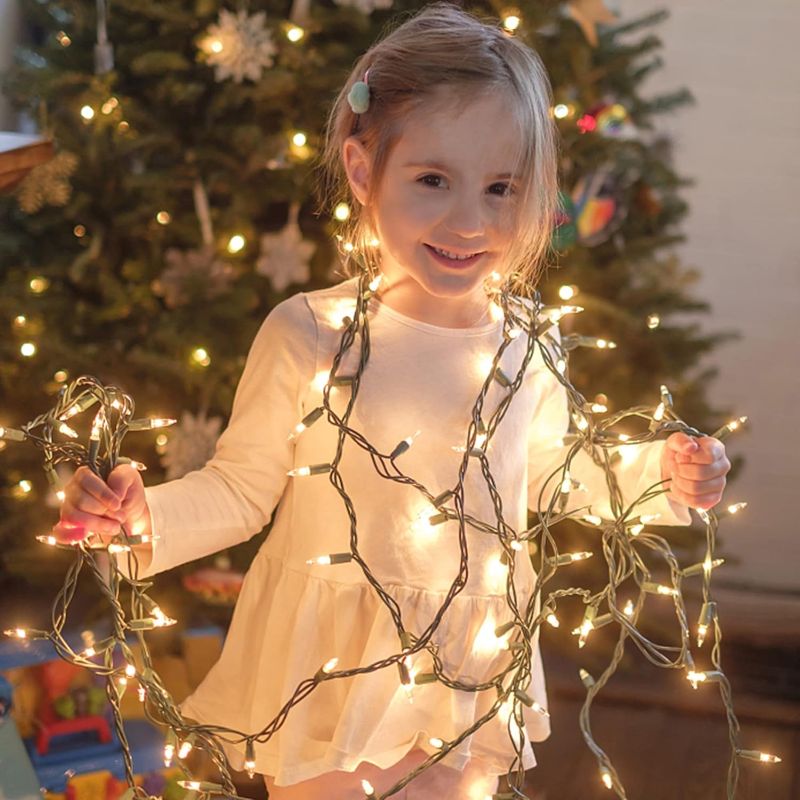 Photo 1 of Christmas Lights, 150 Count 29 FT Christmas Mini String Lights, Green Wire Fairy Light, 120V UL Certified Connectable Xmas Tree Light for Patio, Holiday, Party, Outdoor Indoor Decoration, Warm White