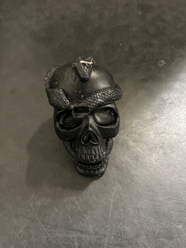 Photo 1 of 5.1'' Skull and Snake Candle Black - Threshold™