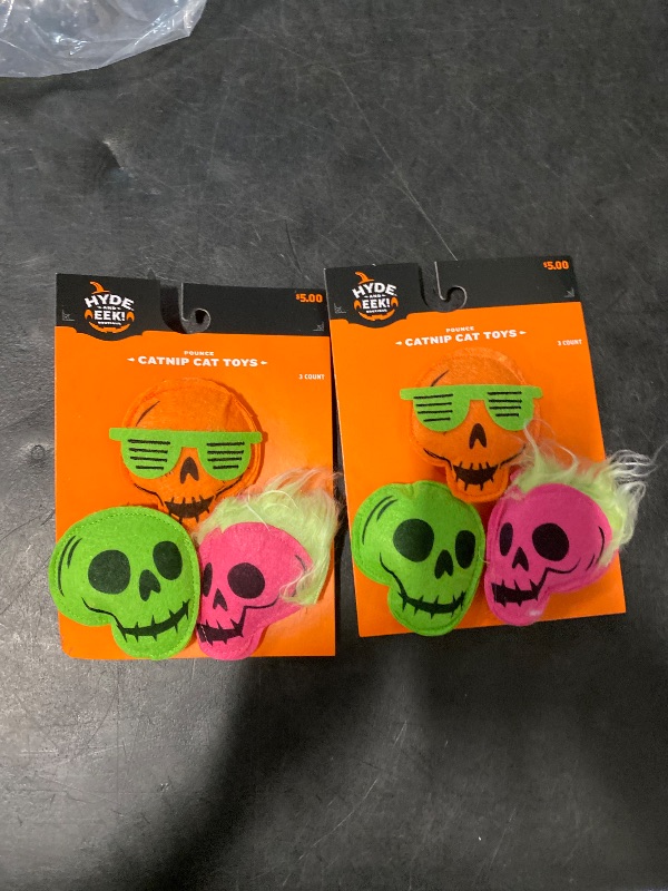 Photo 1 of Halloween Multipack Retro Skull Plush Cat Toy Set - 3pc - Hyde and EEK! Boutique
