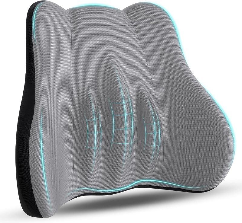 Photo 1 of Kasney Lumbar Support Pillow, Memory Foam Lumbar Pillow for Lower Back Pain Relief, Back Support Pillow for Office Chair, Car Seat- white
