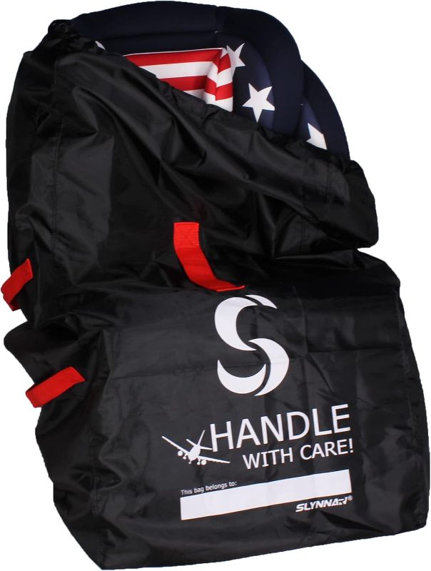 Photo 1 of Car Seat Travel Bag for Airplane - Fits Convertible Car Seats, Infant carriers & Booster Seats, Black Upgrade