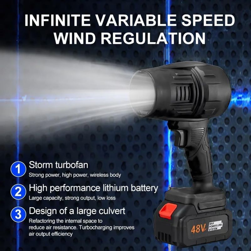Photo 1 of Seese Pro Blower, Seese Cordless Leaf Blower, Three Adjustable Wind Speeds Powerful Handheld Blowers, for Patio Cleaning, Blowing Leaves, Lawn Care, (2 pcs Batteries,Black)
Brand: Generic