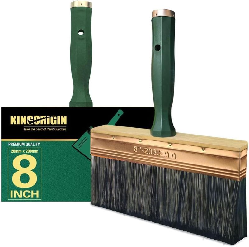Photo 1 of 8 Inch Professional Paint Brush with Extendable Handle - Thick Synthetic Bristles for Walls, Ceilings, Fences, Quick Coverage, Durable for Latex & Oil-Based Paints