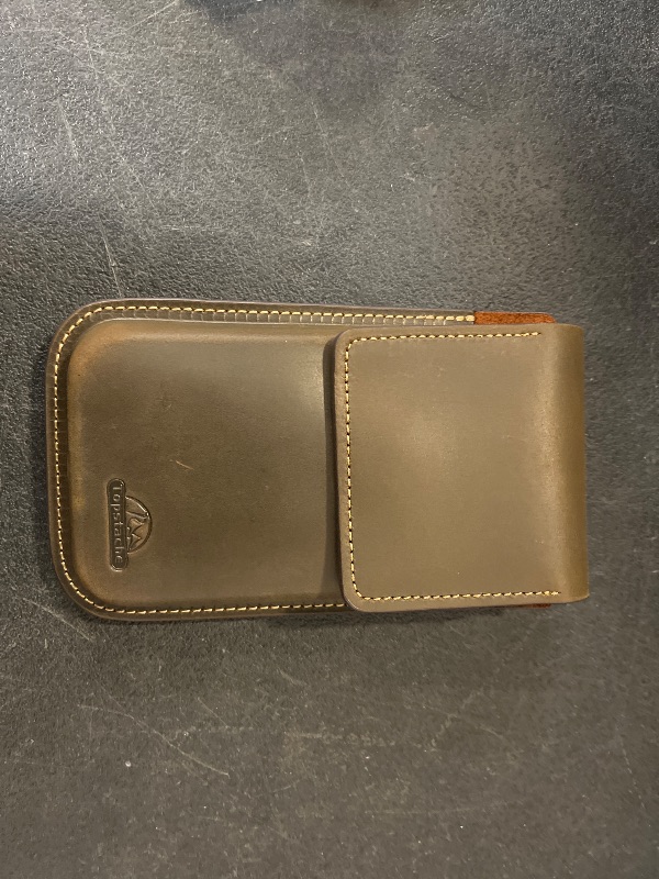 Photo 1 of Topstache Leather Phone Holster with Belt Clip, Flip Cell Phone Pouch for iPhone 14/13 Pro, S23, S22,Note 10 Belt Clip Phone Case, Universal Smartphone