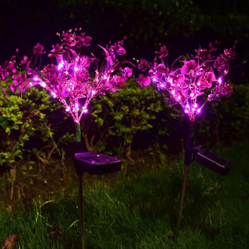 Photo 1 of Aolyty Solar Outdoor Garden Decorative Lights, 2 Pack Powered Phalaenopsis Flowers Waterproof IP65 In-Ground Lights for Garden, Yard, Patio, Lawn Decor