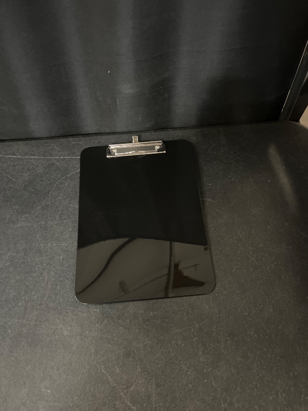Photo 1 of Plastic Clipboards, A4 Black Clip Board 8.5x11 for Classroom, Students, Kid, Woman, Size 9" x 12.5" with Low Profile Clip, Office & School Supply