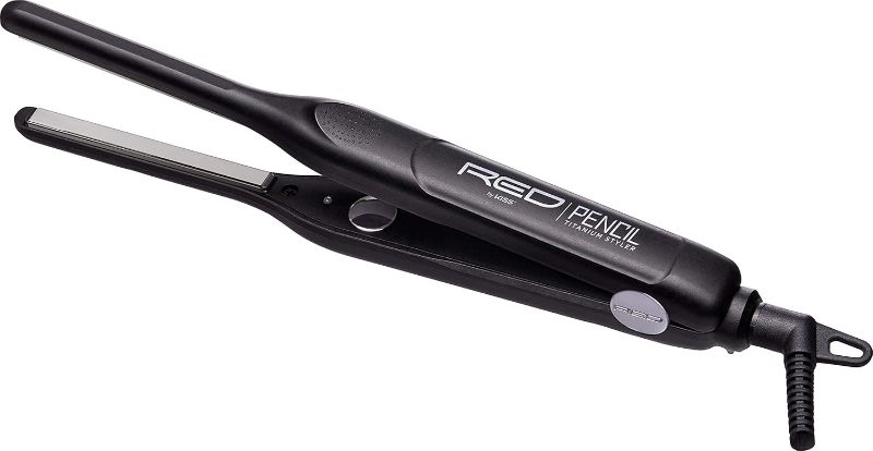 Photo 1 of RED by KISS Titanium Styler Pencil Flat Iron 3/10" – Ultra-Precise Edge & Pixie Cut Styling, 450°F Max Heat, Frizz-Free, Instant Temperature Control, Professional & Home Use