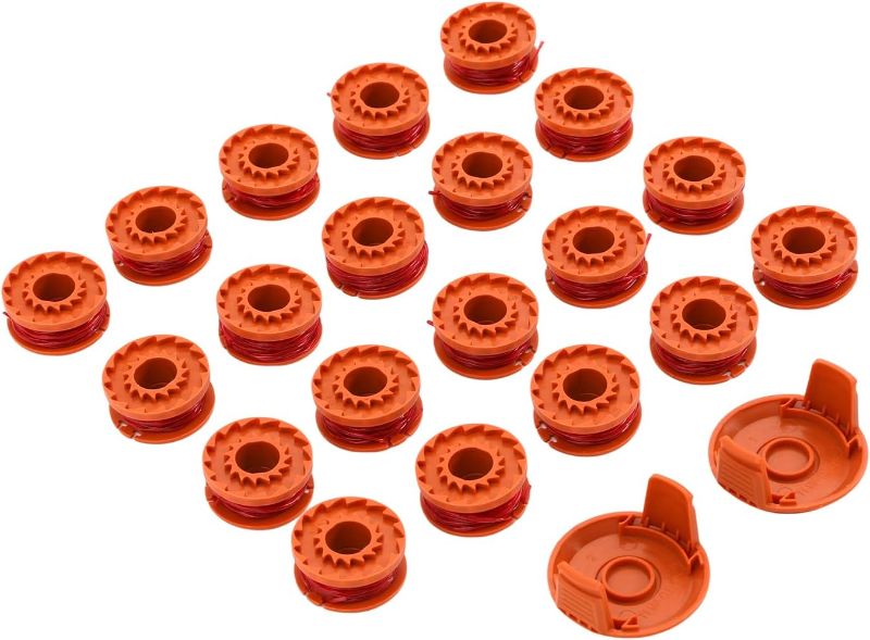 Photo 1 of 20 Pack WA0010 Replacement Spool for Worx Weed Eater String 10ft Grass Trimmer Edger with Cap Cover 0.065in Diameter Trimmer String Refills Parts for Worx WG150-WG180