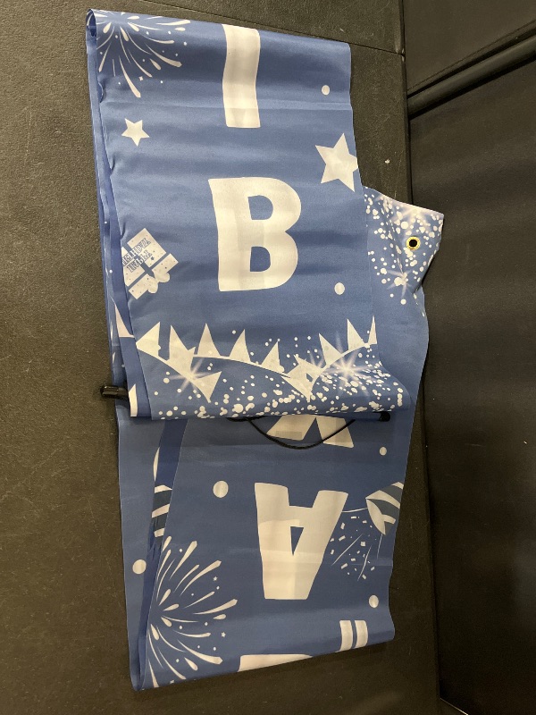 Photo 1 of 13th Birthday Door Banner Decorations for Boys Blue Silver Happy 13 Birthday Party Porch Sign Supplies Backdrop Decor Props for Outdoor Indoor