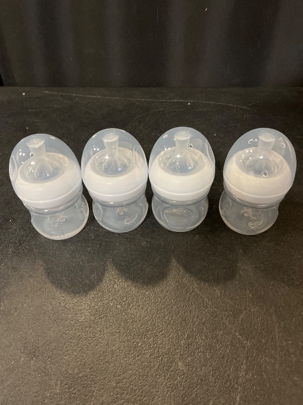 Photo 1 of Philips Avent Natural Baby Bottles with Natural Response Nipples (Slow Flow, Flow 2), 4oz, 4-Pack,