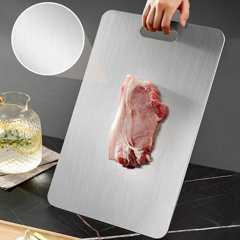 Photo 1 of Titanium Cutting Board - 100% Pure for Kitchen - Cutting Edge Hygiene & Durability, Home Cooking(peel off plastic turquoise wrap)