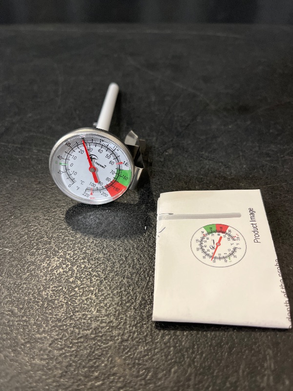 Photo 1 of Alliance Brew Gear Milk Frothing Thermometer with Clip, White, One Size