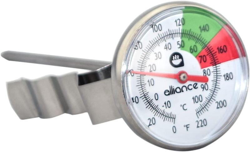 Photo 1 of Alliance Brew Gear Milk Frothing Thermometer with Clip, White, One Size