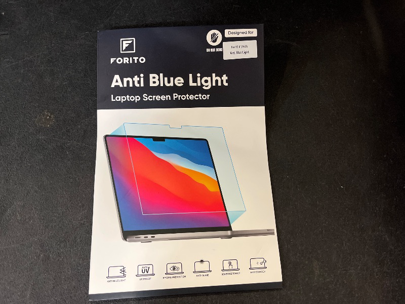 Photo 1 of F FORITO Laptop Privacy Screen Protector Compatible with Apple MacBook Air 15.3-inch 2024 2023 Release M3 A3114 M2 A2941, Removable Anti Blue Light Crystal Clear Privacy Screen Filter