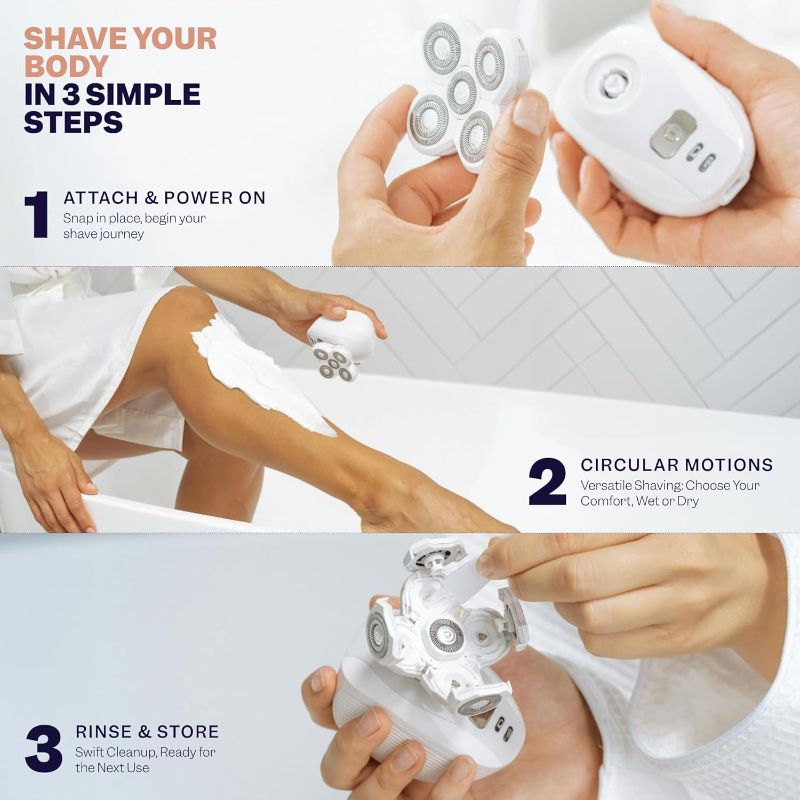 Photo 1 of FlexSeries Electric Razor for Women - Silk Smooth Legs, Body Hair, & Pubic Shaver - for Private Area, Sensitive Skin, Bikini Trimmer