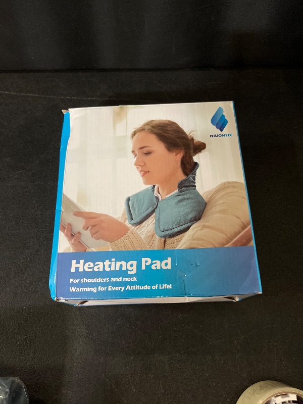 Photo 1 of NIUONSIX Heating Pad for Neck and Shoulders and Back, Birthday Gifts for Women Mom Wife Men Dad, Weighted Electric Heated Wrap for Pain Relief and Daily Relax, 6 Heat Settings 4 Timers Auto Off, Blue
