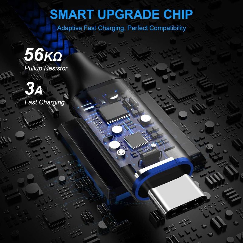Photo 1 of etguuds USB to USB C Cable 3ft, 2-Pack USB A to Type C Charger Cord Fast Charging for Samsung Galaxy A15 A25 A35 A55 A54, S24 S23 S22 S21 S20 S10 S10E, Note 20 10, Moto G, for iPhone 16 15, Blue